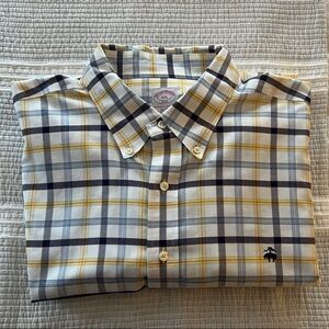 Brooks Brothers Yellow and Blue Plaid Shirt